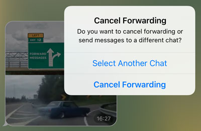 选择其他聊天或取消转发